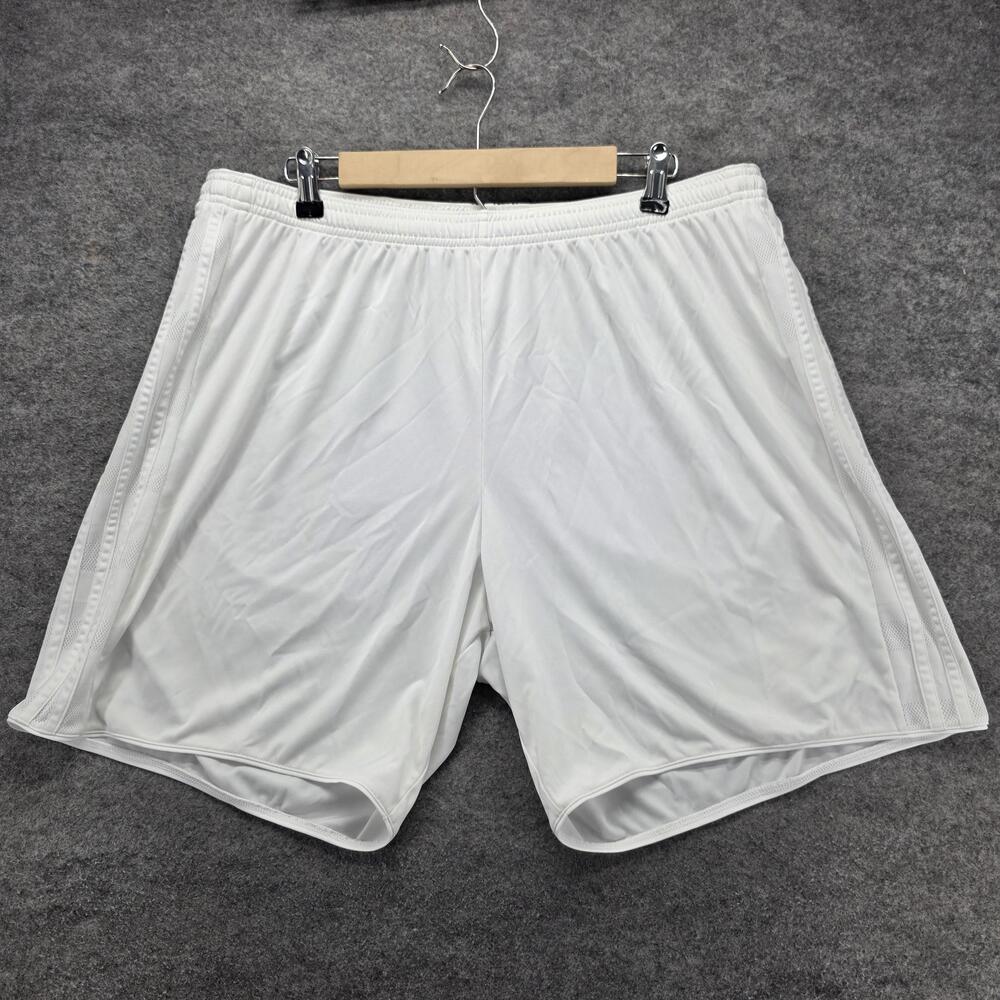 Adidas Shorts Mens 2XL White Climacool Soccer Athletic Mesh Performance Training